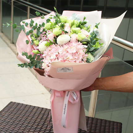 上海品茶工作室进口郁金香鲜花芍药混搭花束